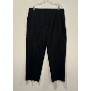 Armani Collezioni Men's Black Flat Front Wool‎ Blend Dress Pants 34x28.5 (993)